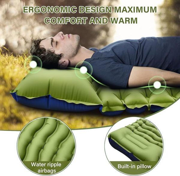 Yuzonc Camping Sleeping Pad, Ultralight Camping Mat with Pillow Built-in Foot Pump Inflatable Sleeping Pads Compact for Camping Backpacking Hiking Traveling Tent - Image 5