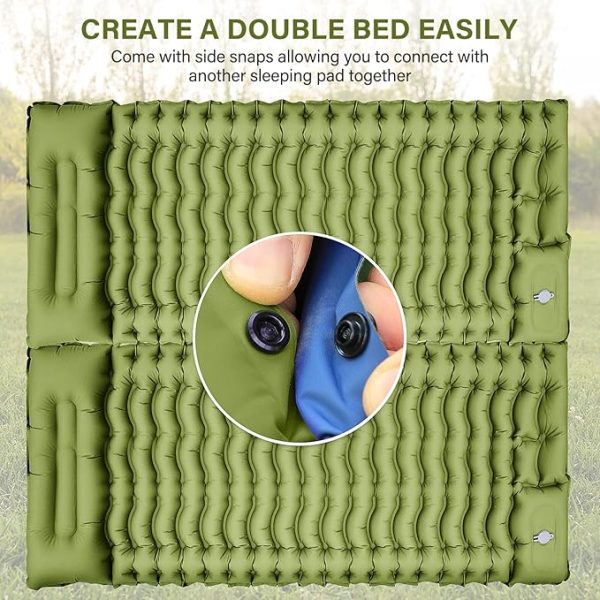 Yuzonc Camping Sleeping Pad, Ultralight Camping Mat with Pillow Built-in Foot Pump Inflatable Sleeping Pads Compact for Camping Backpacking Hiking Traveling Tent - Image 3