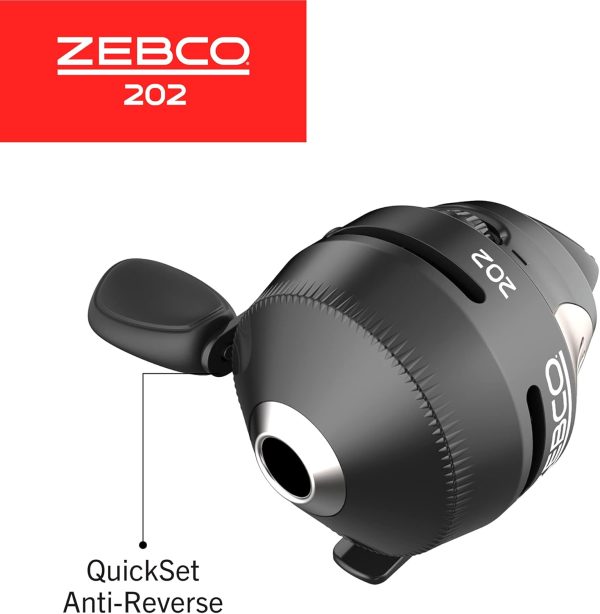 Zebco 202 Spincast Fishing Reel, Right-Hand Retrieve, Durable All-Metal Gears, Stainless Steel Pick-up Pin, Pre-Spooled with 10-Pound Zebco Fishing Line, - Image 4